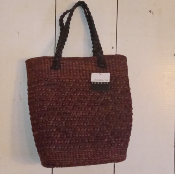 Nwt Liz Claiborne straw tote bag - Picture 1 of 4